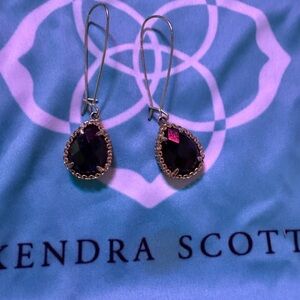 Kendra Scott Dark Purple Teardrop Earrings